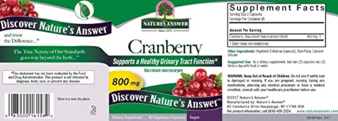 Nature 's Respuesta Arándano Cápsulas Vegetarianas de fruta