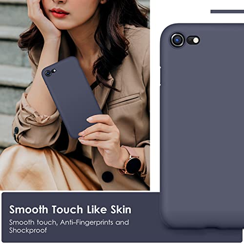 DTTOCASE - Funda para iPhone SE 2022/2020, iPhone 8, iPhone 7, funda de silicona líquida para iPhone SE 8 7 de 4.7 pulgadas, funda protectora colorida suave y sedosa para niñas y mujeres, azul marino