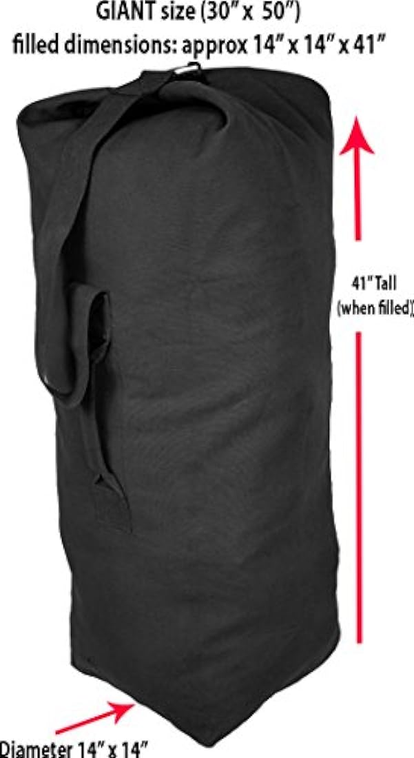 Bolsa de lona negra de carga superior gigante (30 "x 50")