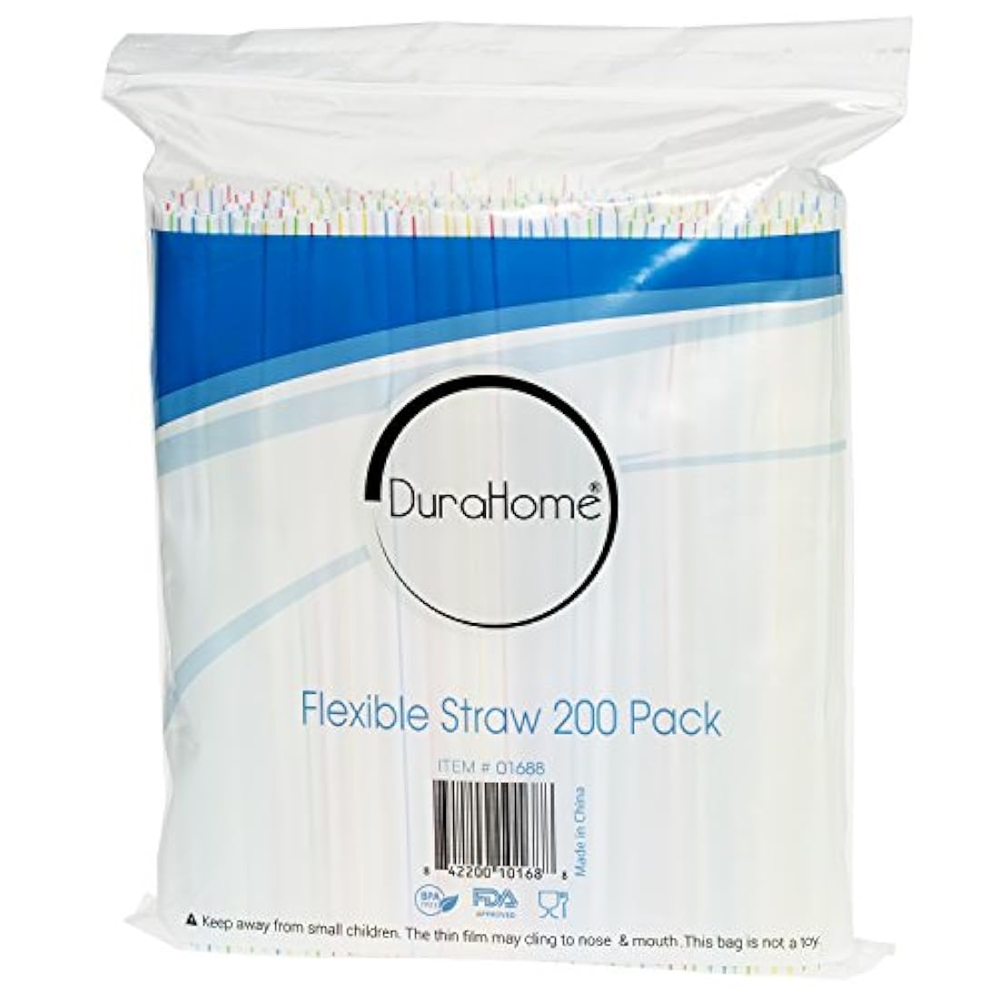 Paquete de 200 pajitas flexibles de plástico