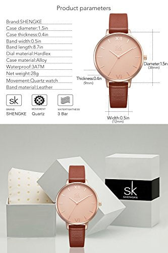 Reloj de pulsera para mujer Relogio Feminino / color Marrón