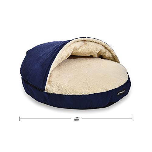 Cama de cueva para perros, Azul DF2018563B-M Amazon Basics