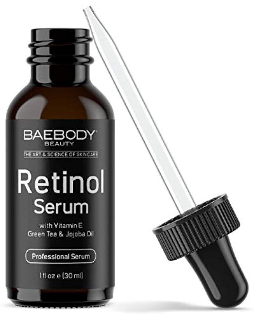 Baebody Retinol Sérum facial tópico con vitamina E, ácido hialurónico y aceite de jojoba, 1 onza