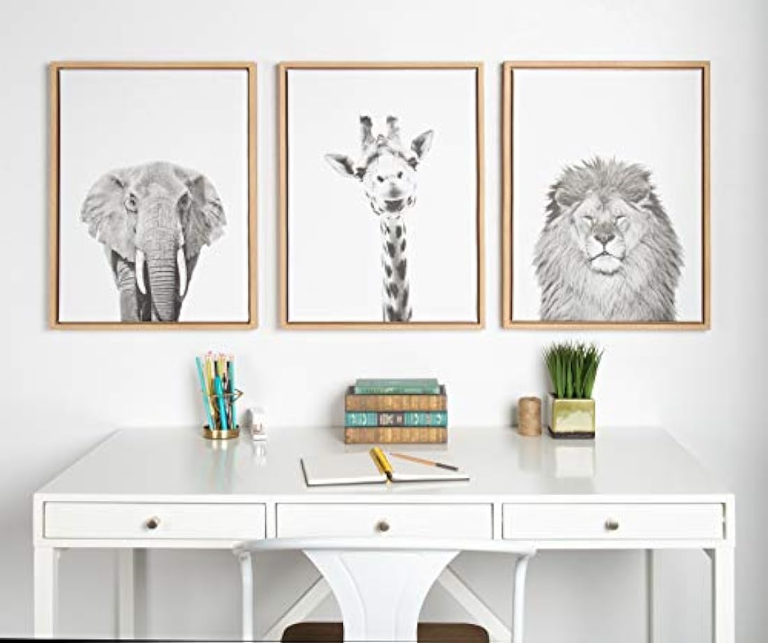 Kate and Laurel - Lienzo enmarcado, diseño de león