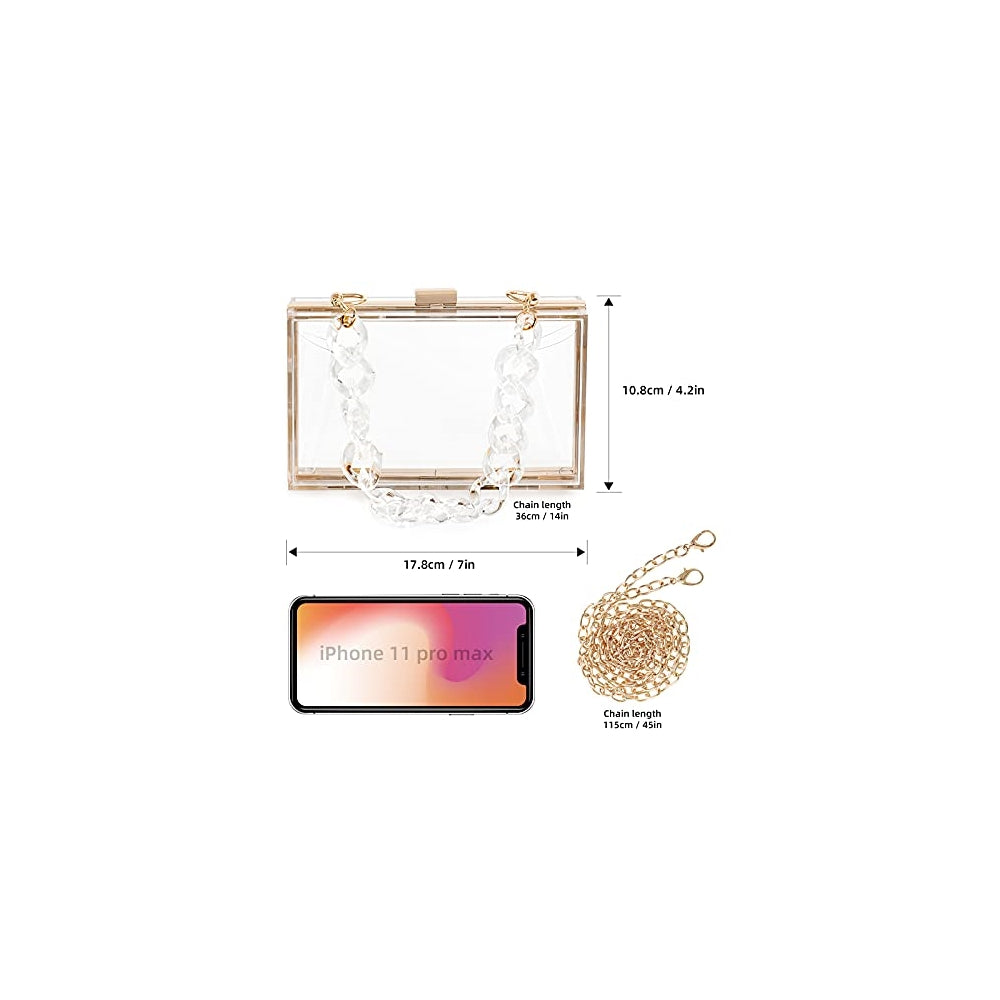 Bolsos de mano transparente de acrílico para mujer