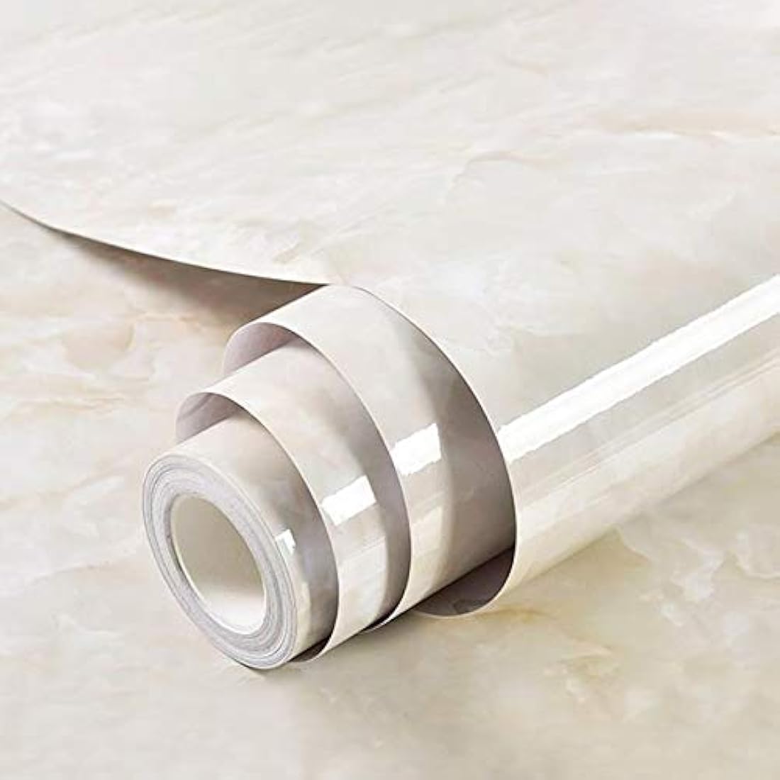 Papel vinilo Autoadhesivo tipo mármol crema(17.7 x 200)