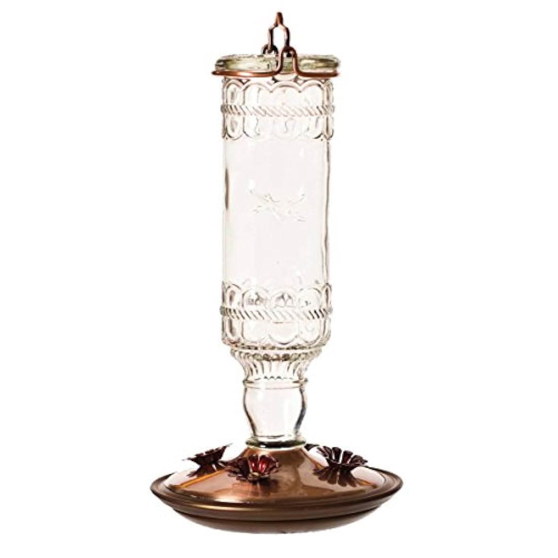 Alimentador antiguo de colibrí de vidrio de 10 onzas