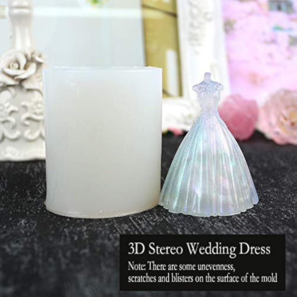 iSuperb 2 piezas de resina 3D falda silicona cristal epoxi