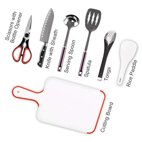 Odoland - Juego de 8 utensilios de cocina para camping