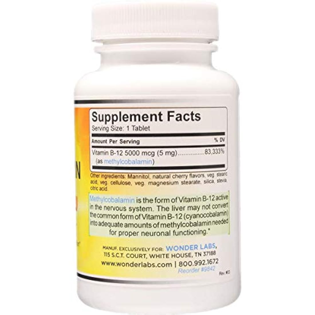 Metilcobalamina B12, Vitamina B-12 sublingual, 0.00017