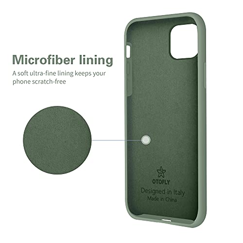 OTOFLY Funda diseñada para iPhone 11, serie sedosa y suave al tacto; funda protectora de goma de silicona líquida suave de alta calidad para iPhone 11 de 6.1 pulgadas, color verde calke