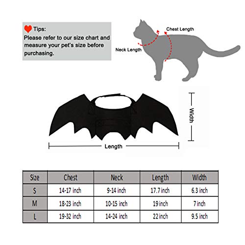 Malier Disfraz de Halloween para gatos, perros, mascotas, alas de murciélago