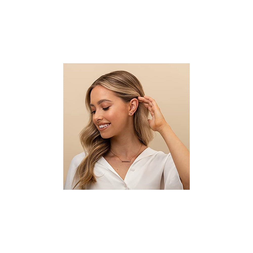 Aretes de tuerca de plata para mujer