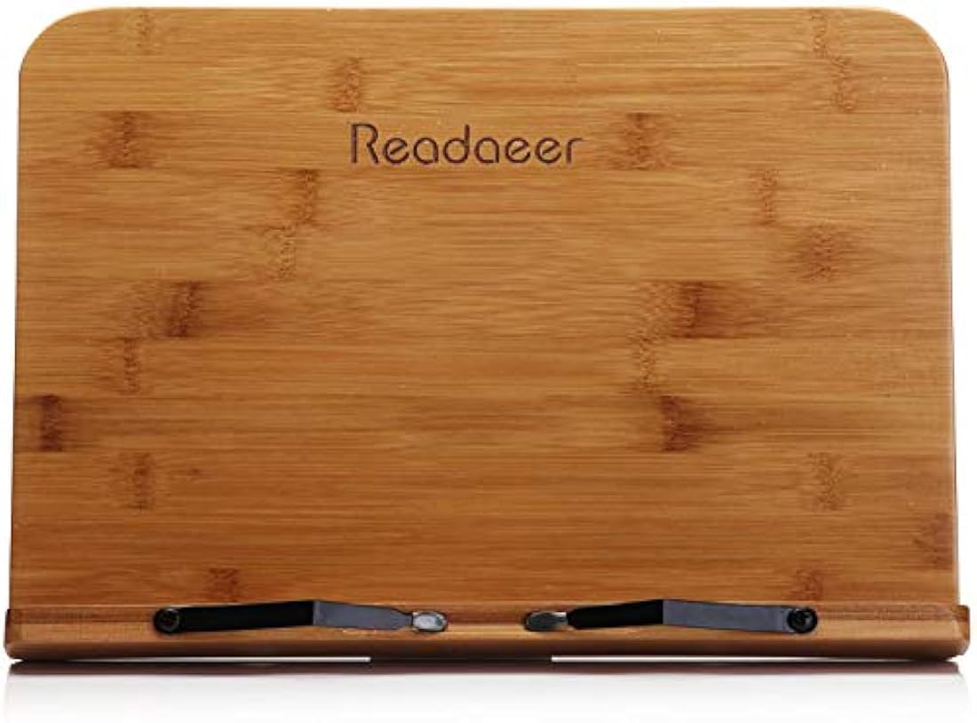 Readaeer bambú lectura soporte de libros y función de atril