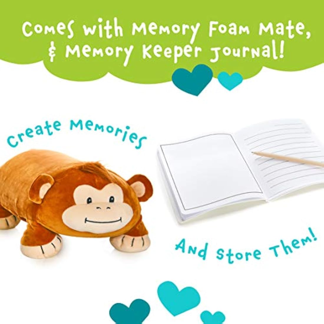 Almohada de espuma viscoelástica con diario para niños