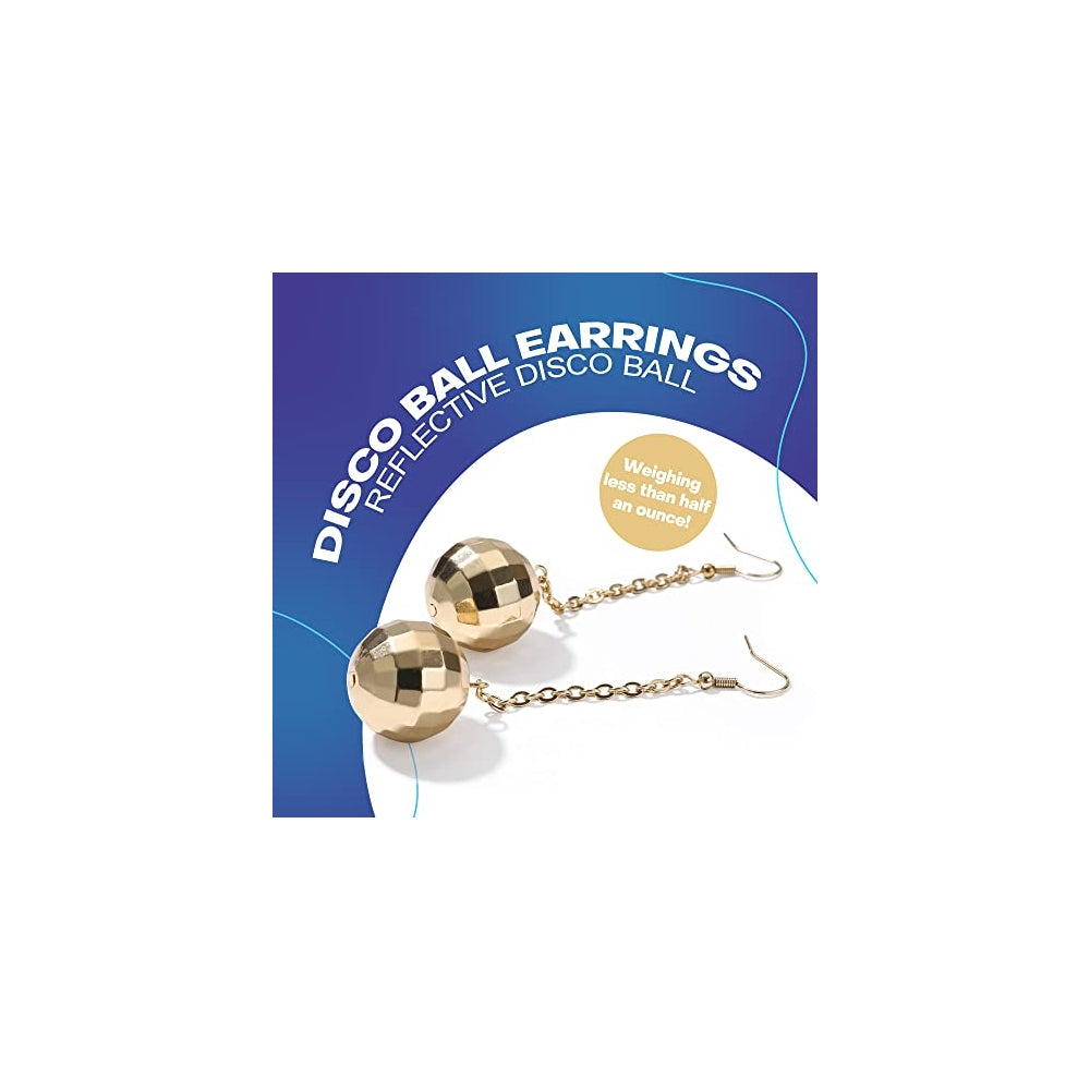 Aretes colgantes de bola de discoteca para mujer