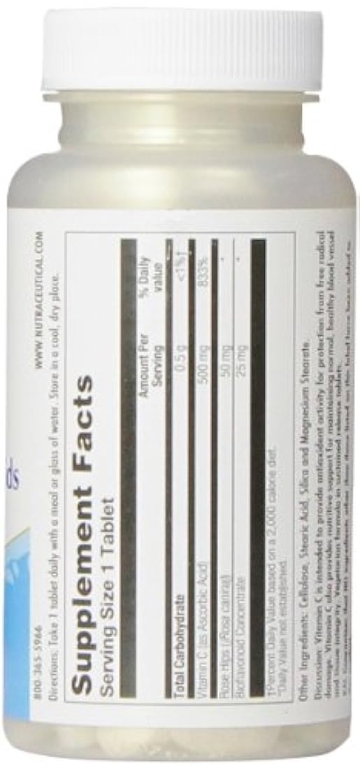 Kal C-500 con RH y Bioflavonoides liberación sostenida tabletas, 500 mg, 100 unidades
