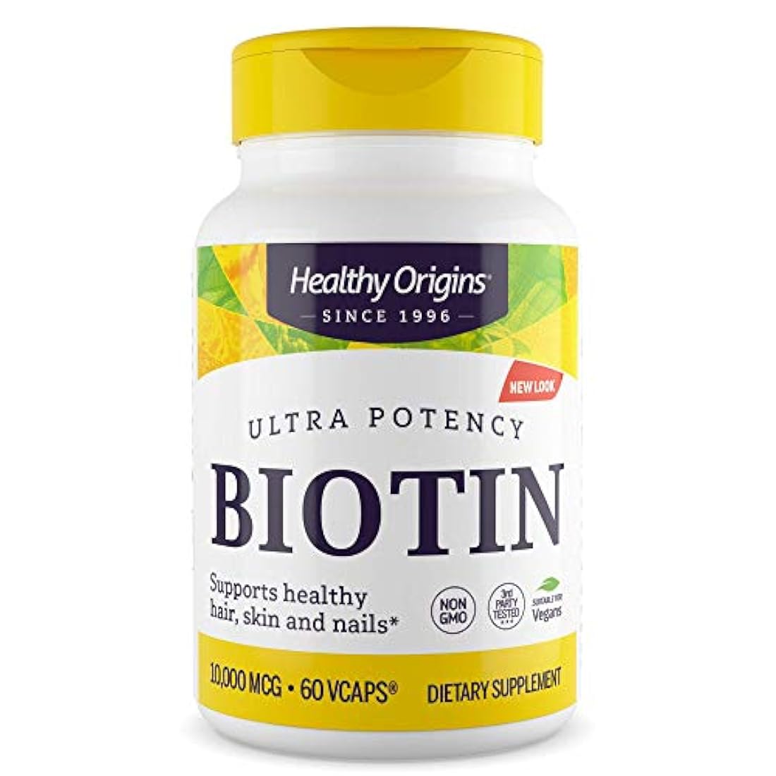 Healthy Origins Biotin Veg cápsulas, 10.000 mcg, 60 unidades