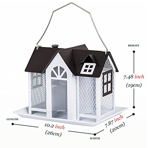 Comedero de pájaros para exteriores de malla metálica
