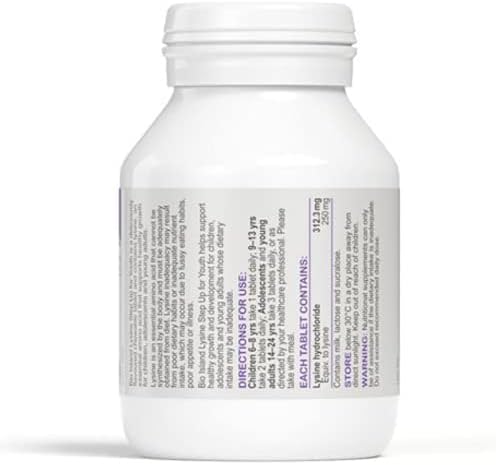 Bio Island Lysine para Jóvenes 60 Tabletas Masticables Importadas