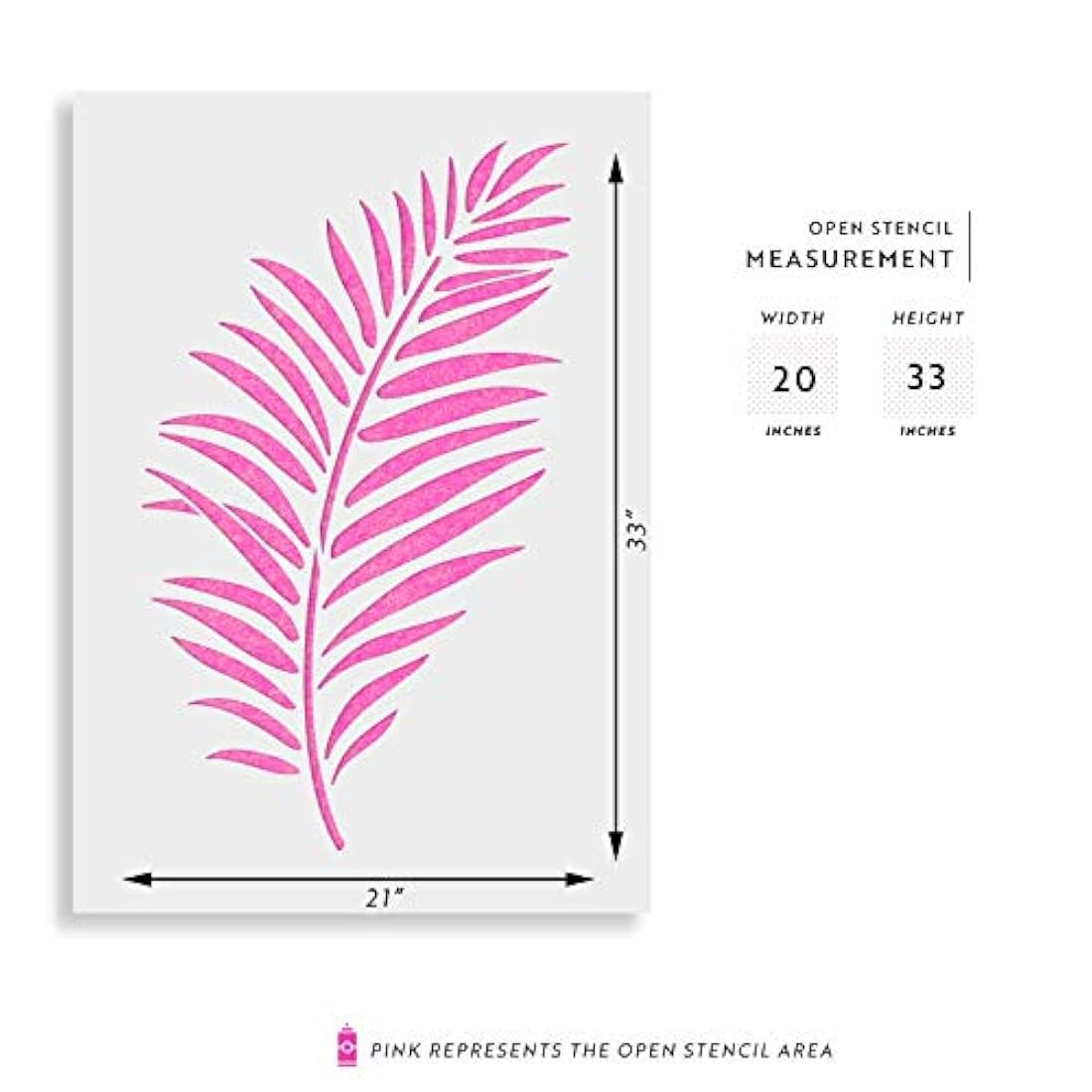 Plantilla de pared con patrón de hoja de palma