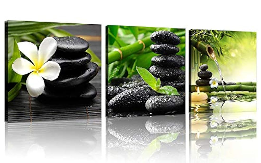 TutuBeer - Lienzo de 3 paneles, diseño de flores de bambú