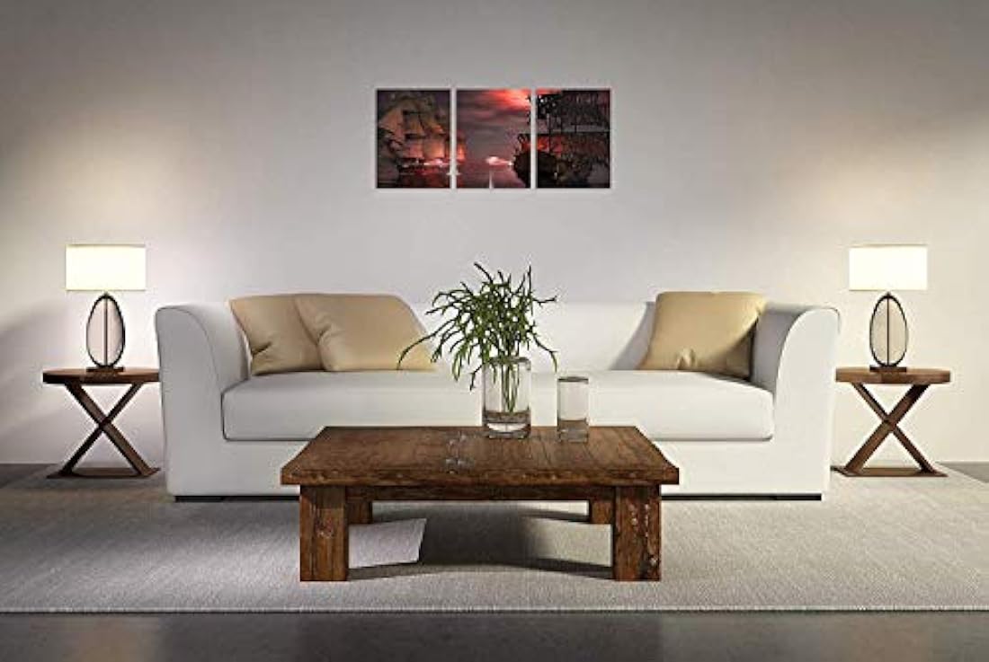 Lienzo pirata de 3 paneles con diseño de pirata pirata