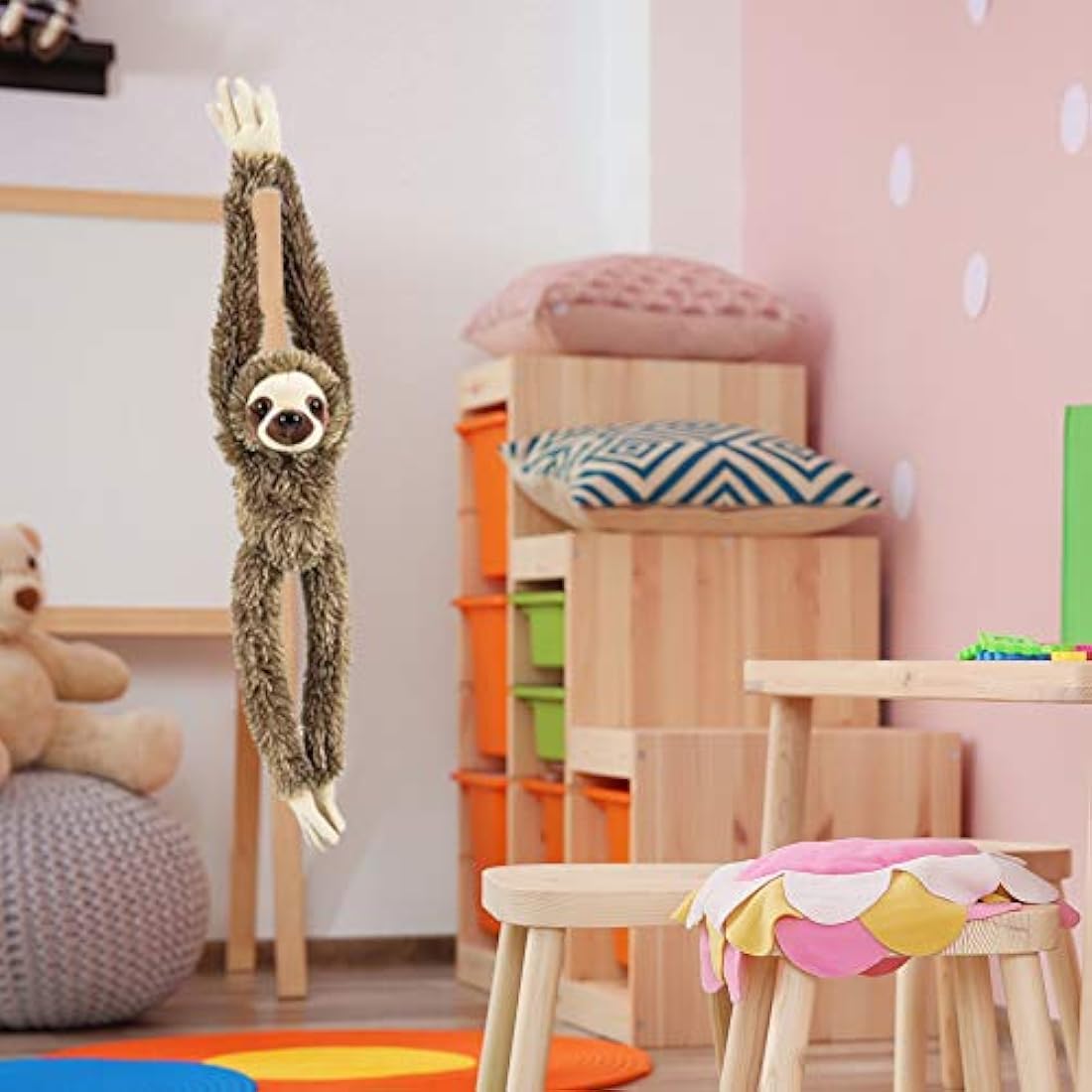 Peluche de perezoso colgante marrón