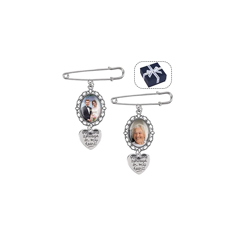 Juego de 2 dijes para ramo de boda, encaje individual.