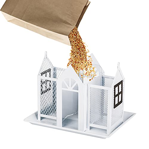 Comedero de pájaros para exteriores de malla metálica