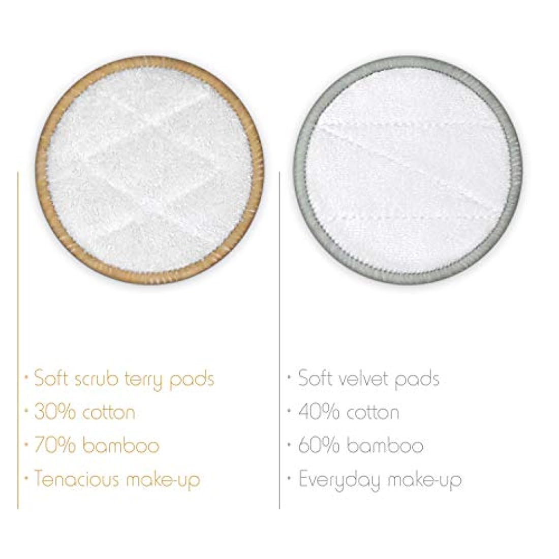 almohadillas de maquillaje Bamboo