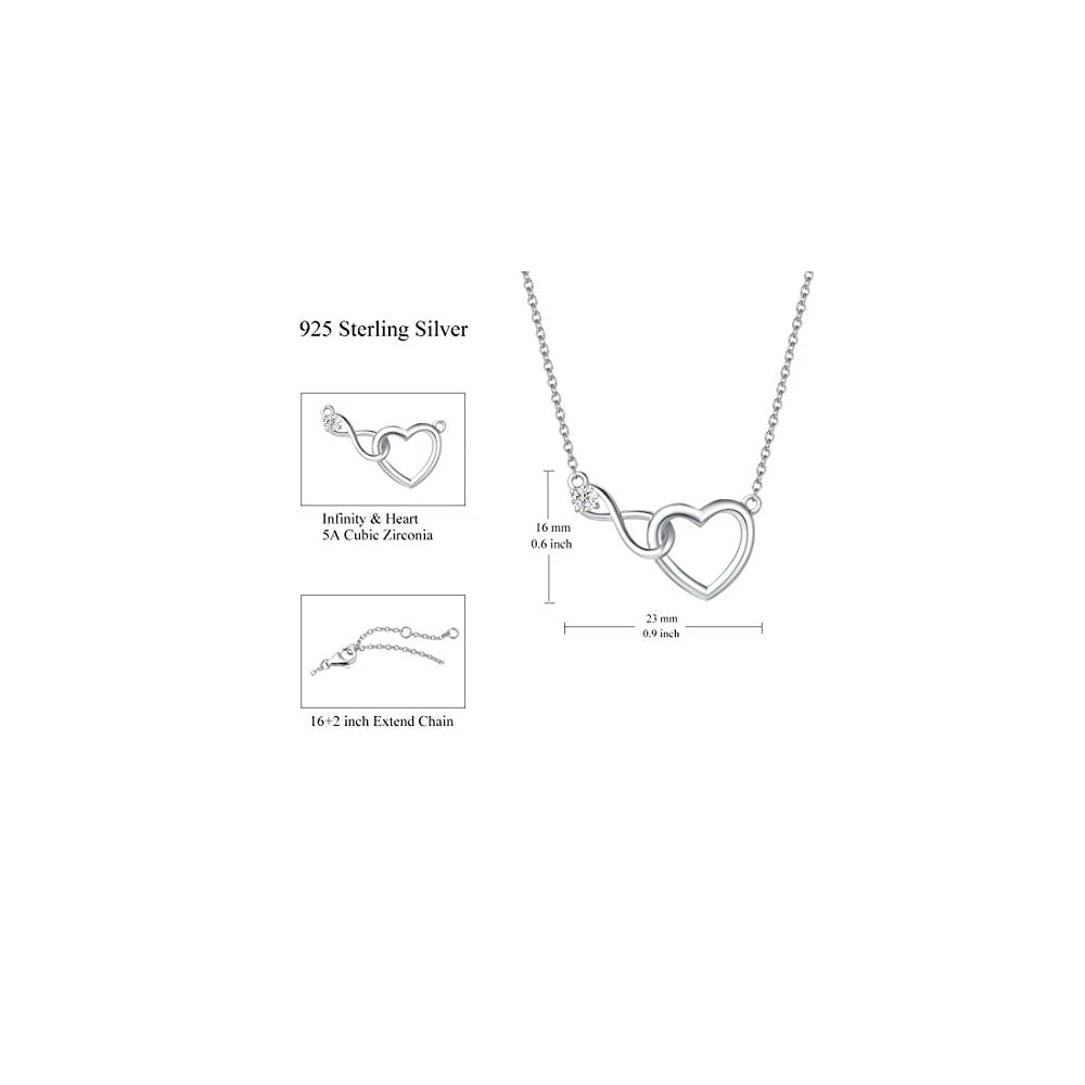 Collares y Cadenas de plata de ley 925 con diseño de corazón