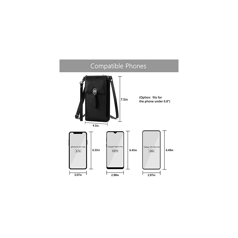 Bolsos cruzada de cuero para teléfono celular para mujer