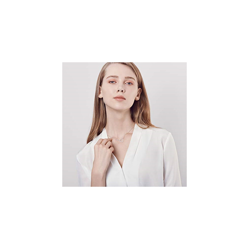 Collares y Cadenas de plata de ley 925 con diseño de corazón