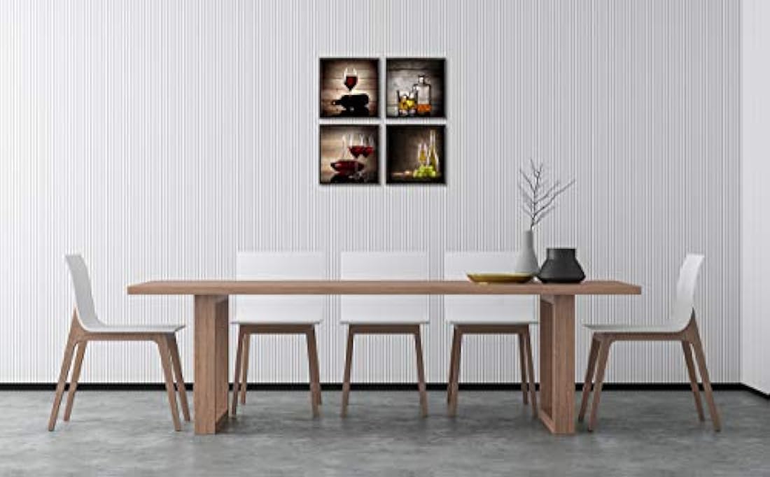 Wieco Art - Copas de vino HD modernas,estiradas y enmarcadas