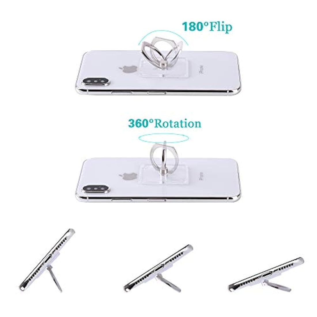 Soporte para anillo de teléfono móvil transparente