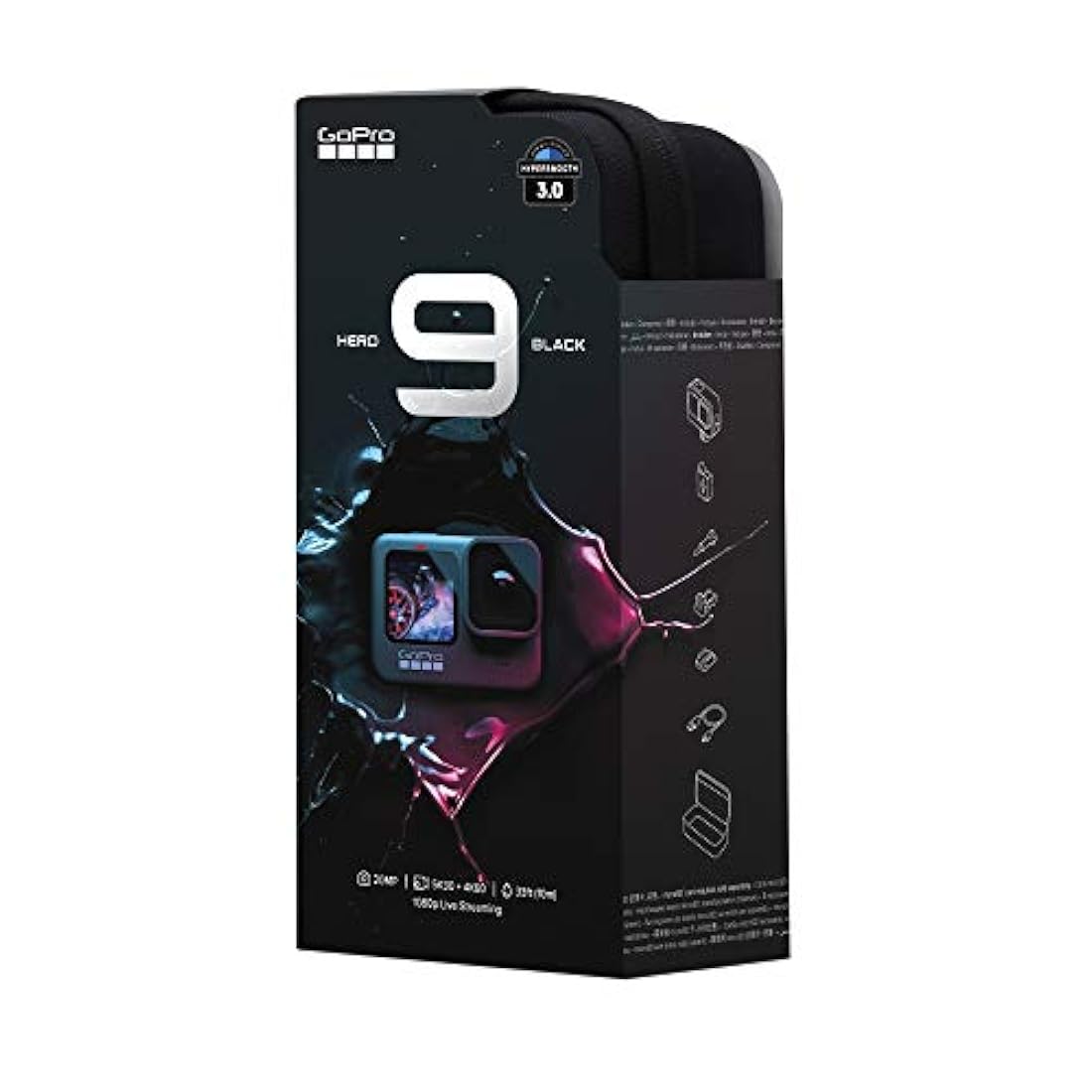 Cámara de acción resistente al agua con pantalla LCD frontal