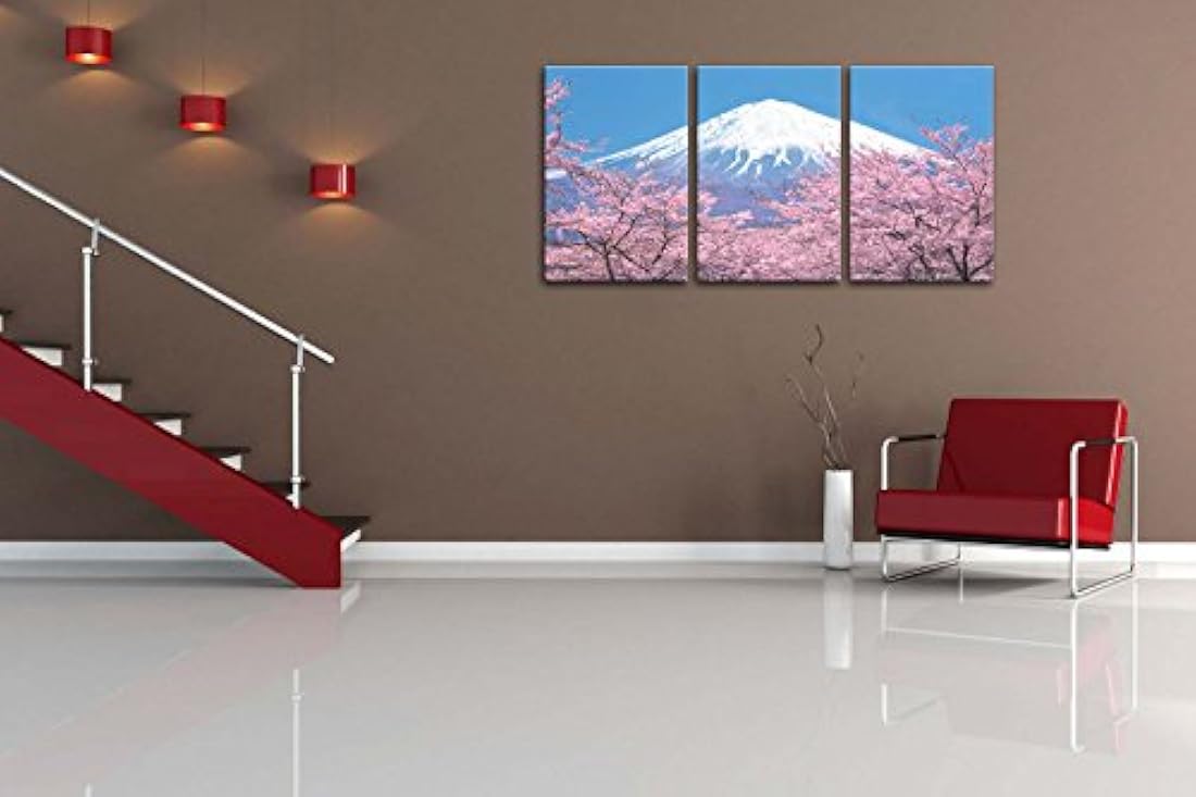 Mount Fuji - Lienzo decorativo para pared, diseño de flor