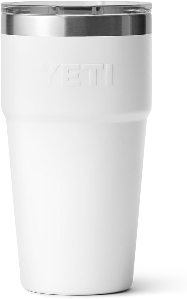 Vaso apilable YETI Rambler 20 oz, acero inoxidable, Blanco