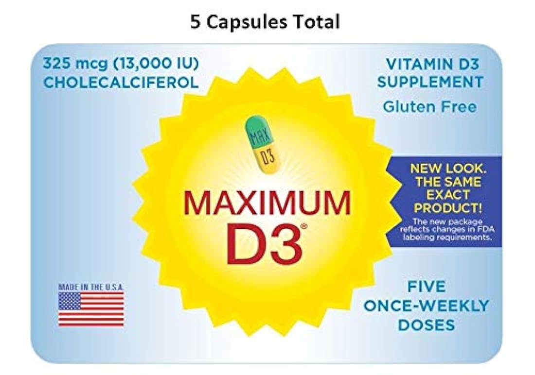 Maximum D3 - 5 cápsulas de vitaminas