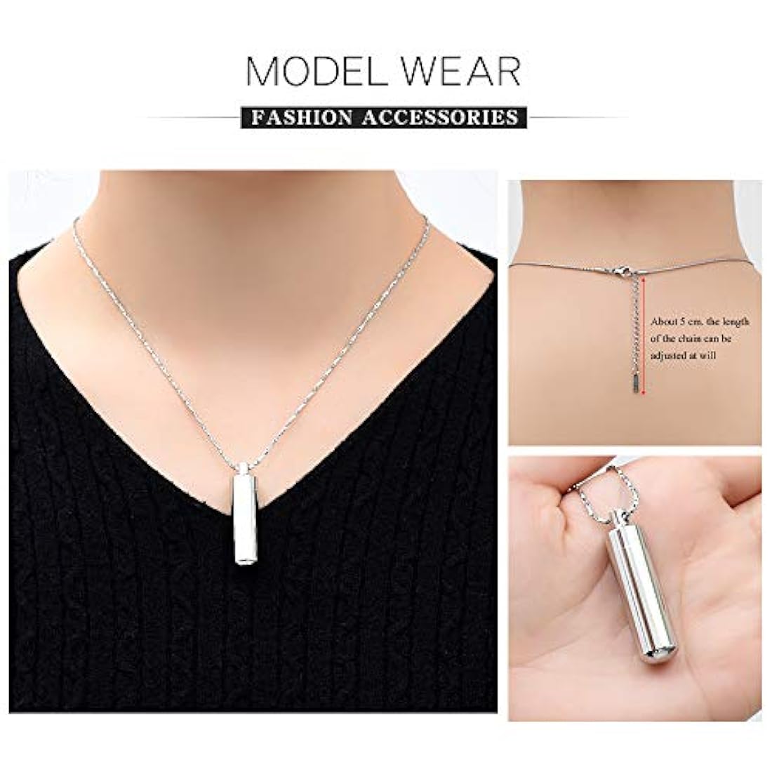 Collar de cremación para cenizas con colgante de urna