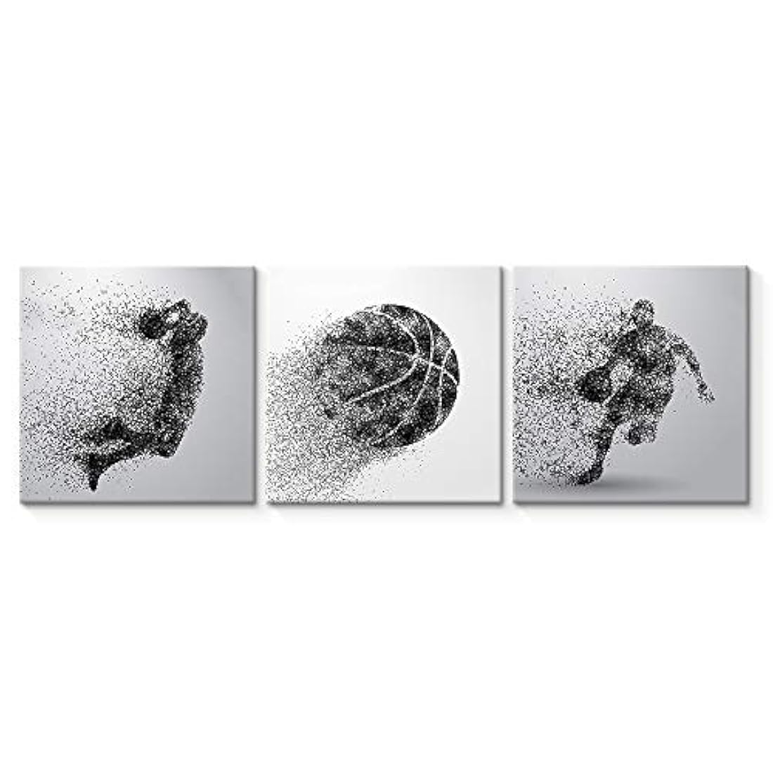 Lienzo de 3 paneles para pared, diseño de baloncesto