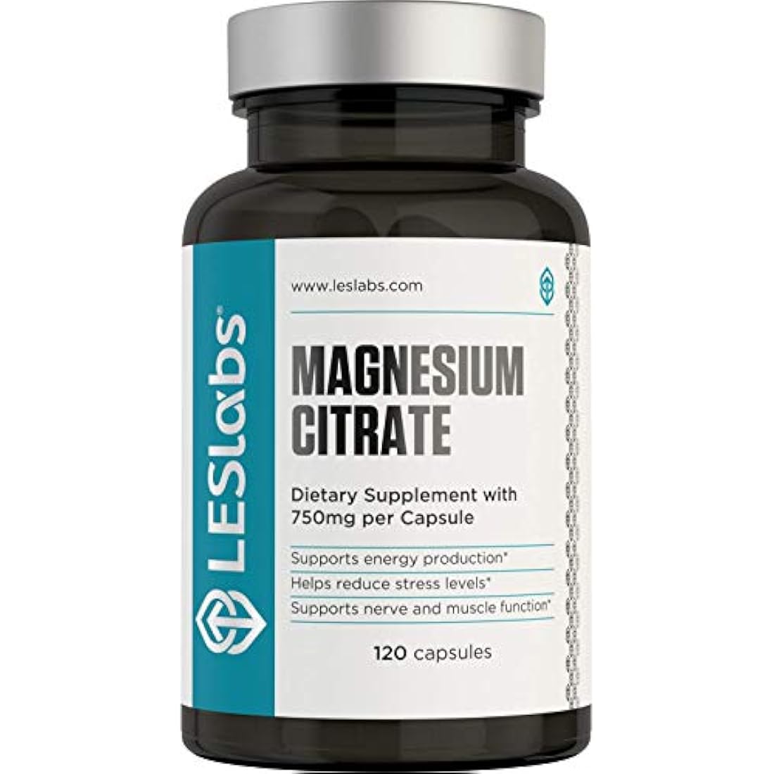 LES Labs Citrato de magnesio, suplemento sin OMG, 750 mg,