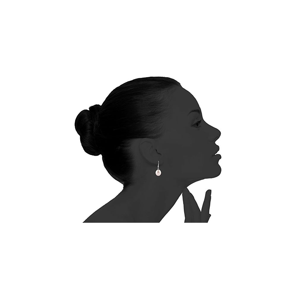 Aretes de perlas plata chapada en rodio