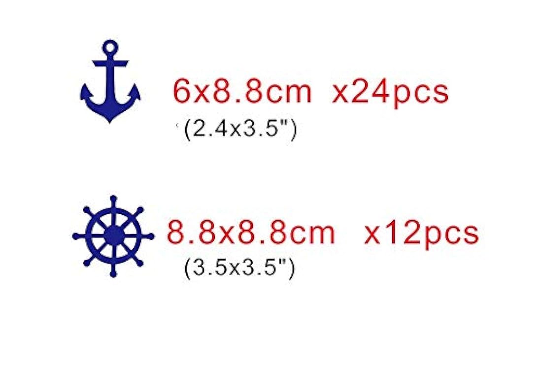 pegatinas de pared con patrón de ancla y timón