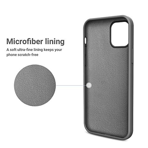 OTOFLY Funda compatible con iPhone 12 Pro Max, serie sedosa y suave al tacto, de goma de silicona líquida suave de alta calidad (gris espacial)