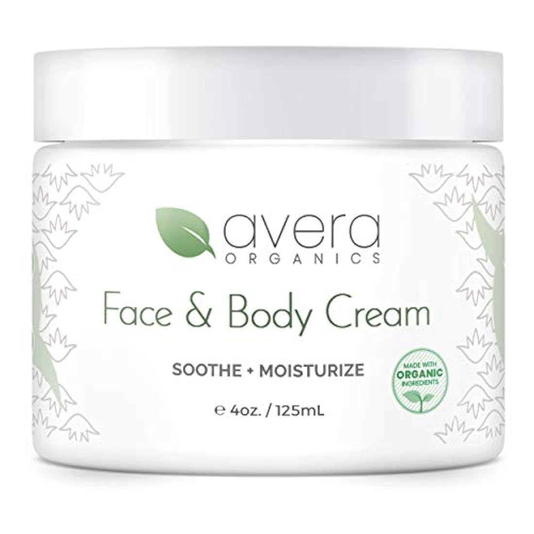 Avera Organics - Crema facial y corporal, Blanco