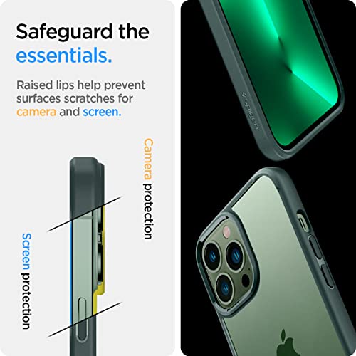 Spigen Funda ultra híbrida diseñada para iPhone 13 Pro (2021), color verde medianoche