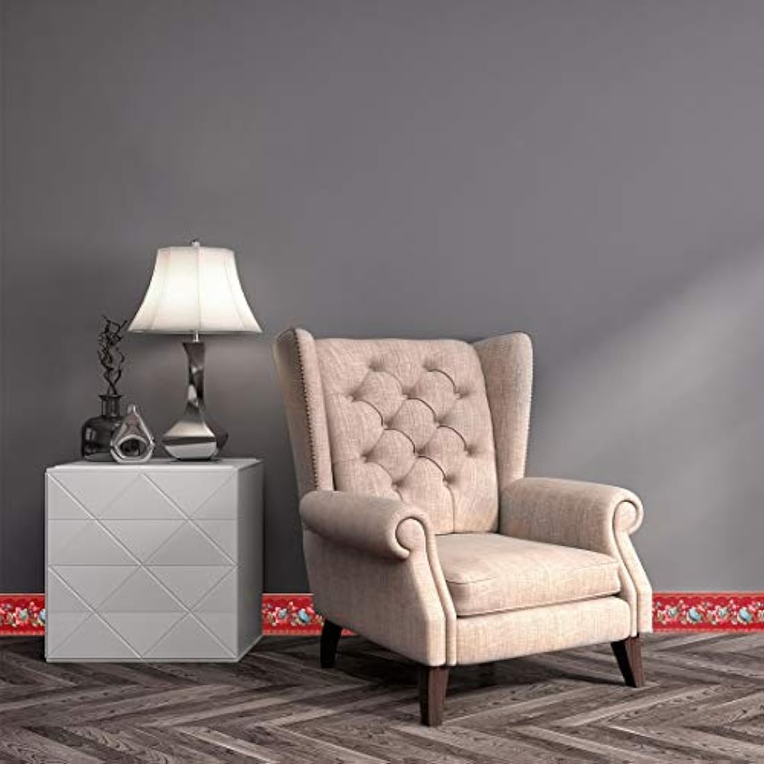 Borde de papel de pared 3D autoadhesivo, revestimiento para cocina