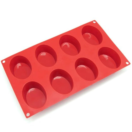 Moldes de silicona ovalado  para muffins 8 cavidades